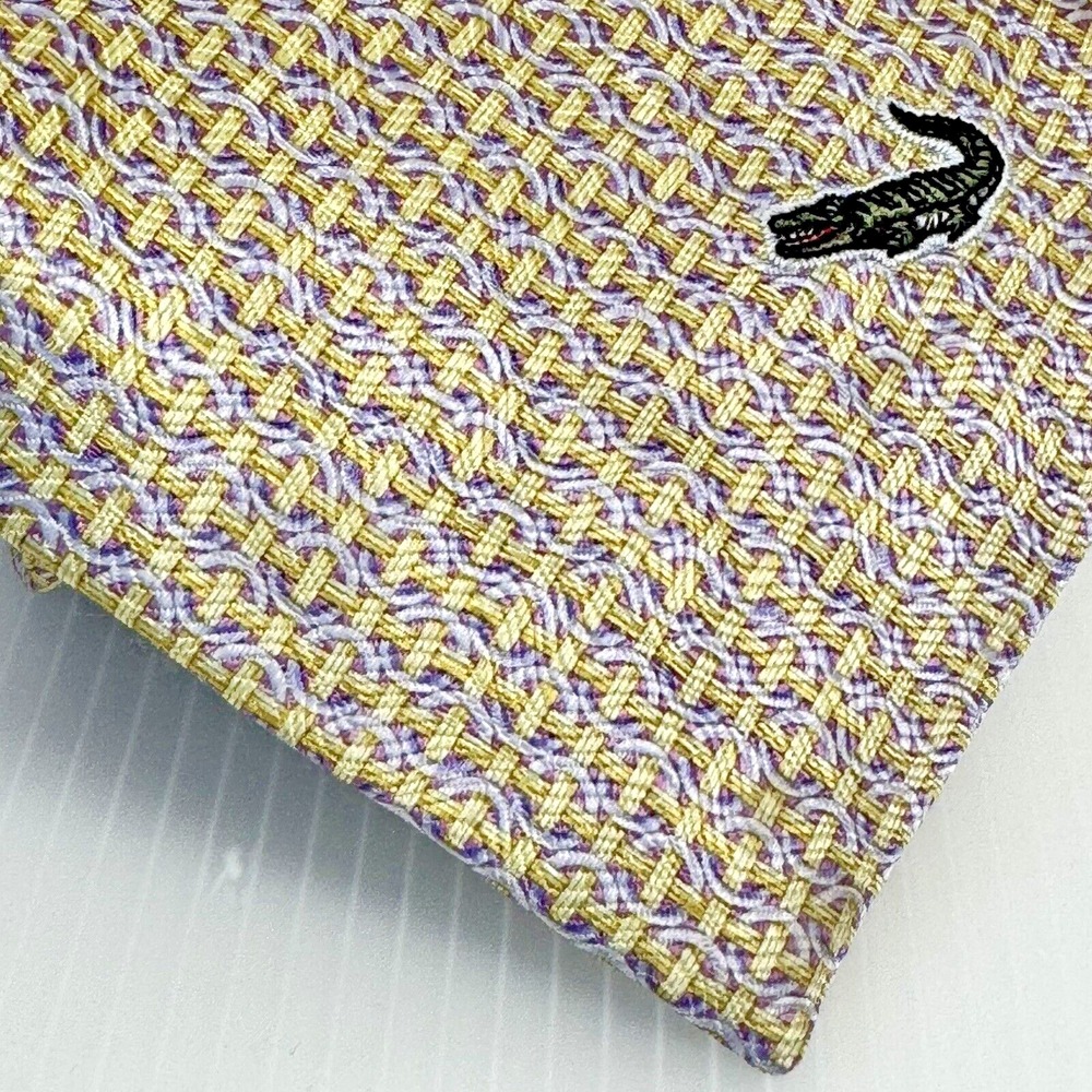 Cartelo Necktie Mens OS Gold Lavender Basketweave Silk Wool Blend Preppy Classic